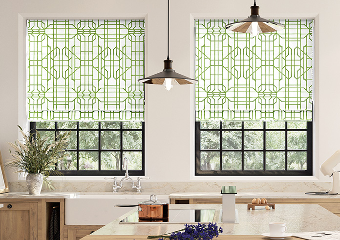 Bamboo Candy, Green White - Roman Blind - Image 3